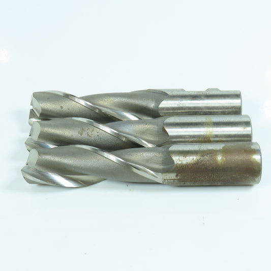 1" Square End Mill 2 Flute 3" LOC 1" Weldon Shank 5-1/2" OAL Lot of 3