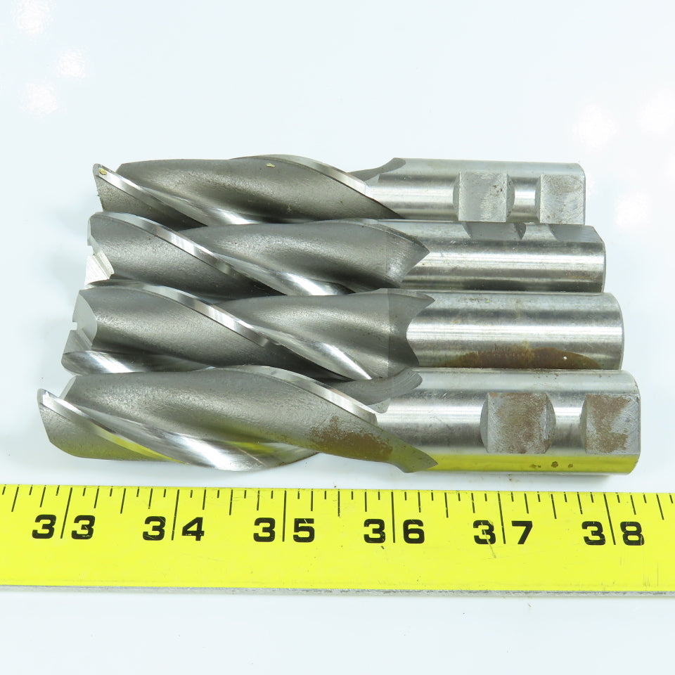1" Square End Mill 2 Flute 3" LOC 1" Weldon Shank 5-1/2" OAL Lot of 3