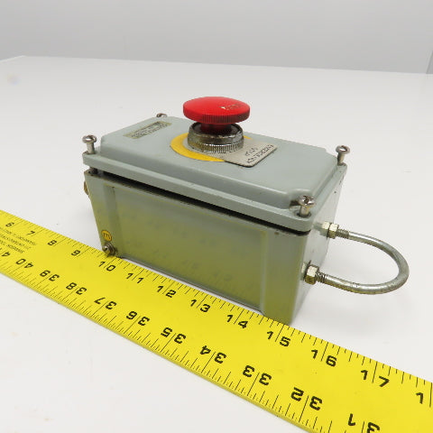 Izumi Type AGA Twist Release Mushroom Head Emergency Stop Enclosure 600V