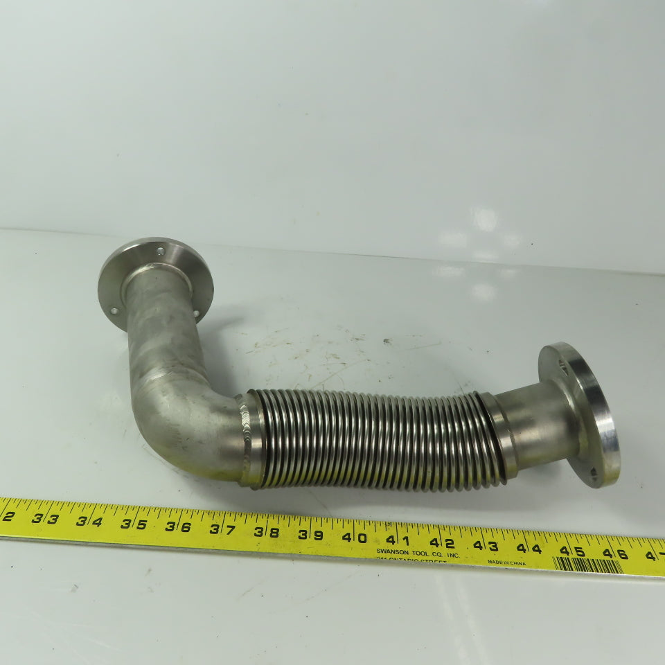 Fanuc C1000 44mm ID Flanged 90° Stainless Steel Cooling Duct Tube Bellows