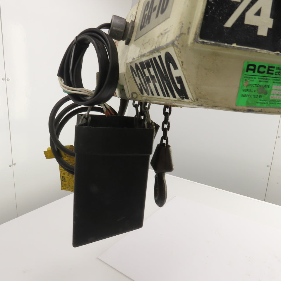 Coffing EC-0516.4 1/4 Ton 500LB Electric Chain Hoist 10' Lift 8FPM 460V 3PH