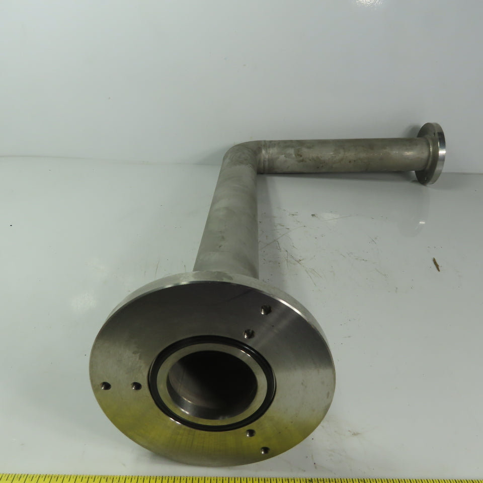 Fanuc C1000 44mm ID 18"x11" Flanged 90° Stainless Steel Cooling Duct Tube