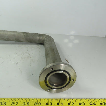 Fanuc C1000 44mm ID 18"x11" Flanged 90° Stainless Steel Cooling Duct Tube