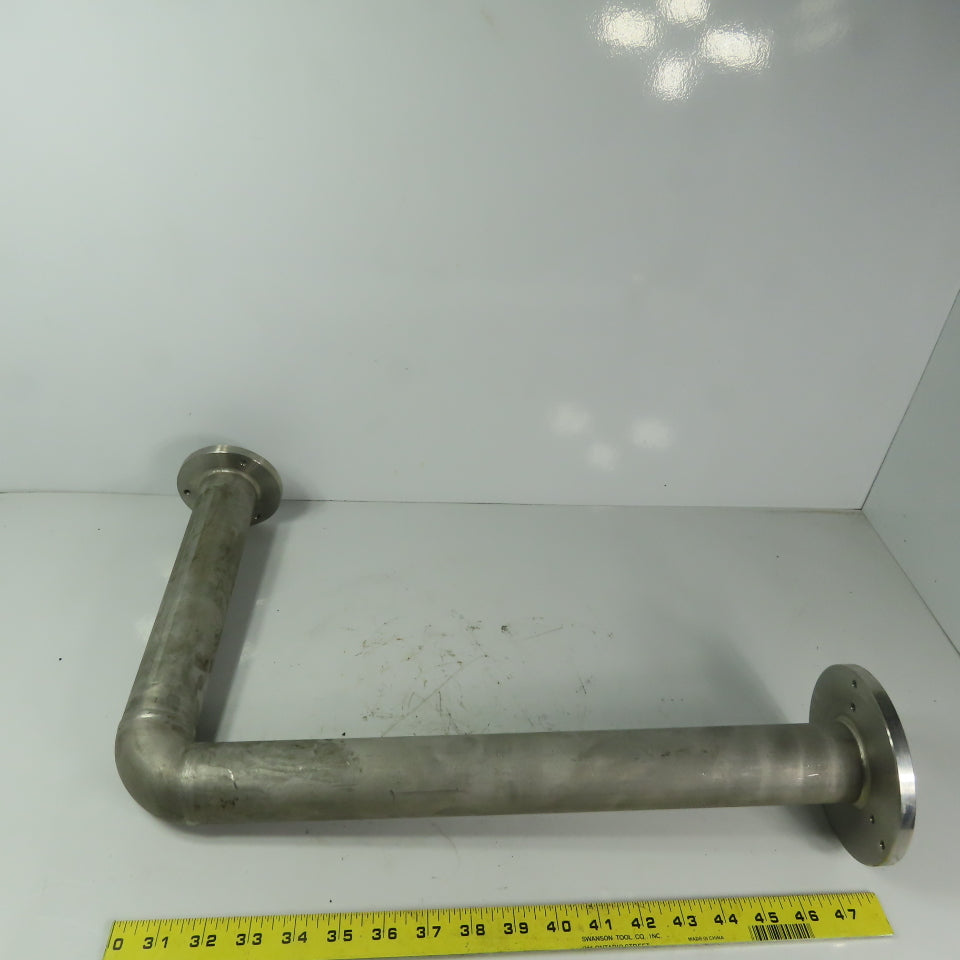 Fanuc C1000 44mm ID 18"x11" Flanged 90° Stainless Steel Cooling Duct Tube