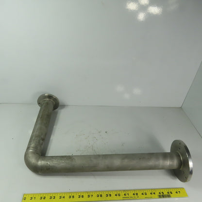 Fanuc C1000 44mm ID 18"x11" Flanged 90° Stainless Steel Cooling Duct Tube