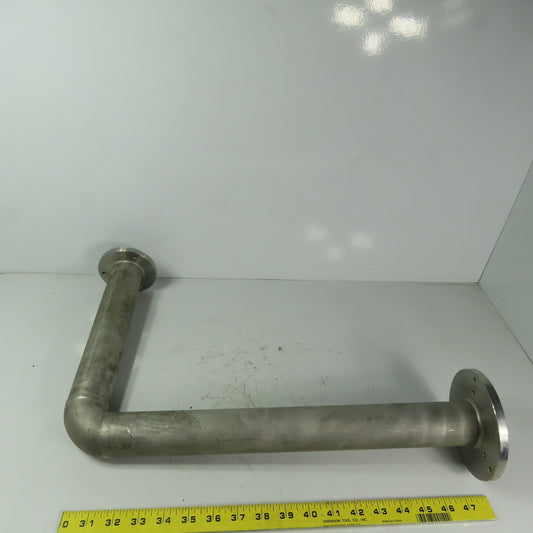 Fanuc C1000 44mm ID 18"x11" Flanged 90° Stainless Steel Cooling Duct Tube