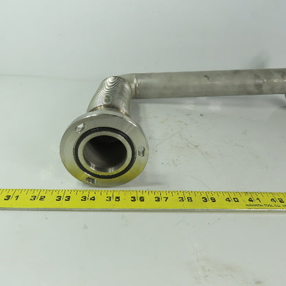 Fanuc C1000 44mm ID Flanged 90° Stainless Steel Cooling Duct Tube W/Bellows