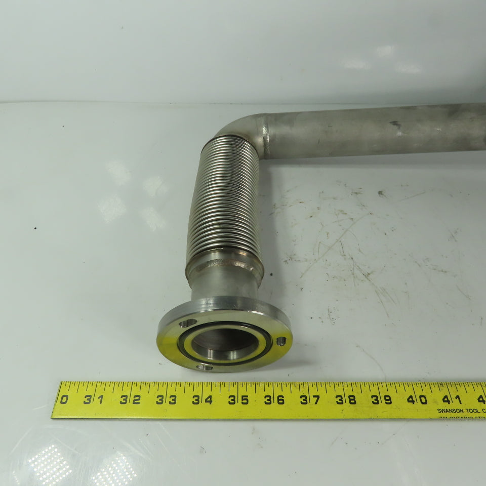 Fanuc C1000 44mm ID Flanged 90° Stainless Steel Cooling Duct Tube W/Bellows