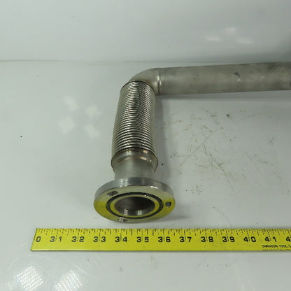Fanuc C1000 44mm ID Flanged 90° Stainless Steel Cooling Duct Tube W/Bellows