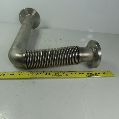 Fanuc C1000 44mm ID Flanged 90° Stainless Steel Cooling Duct Tube W/Bellows