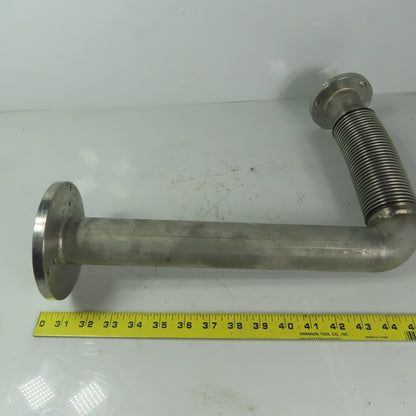 Fanuc C1000 44mm ID Flanged 90° Stainless Steel Cooling Duct Tube W/Bellows