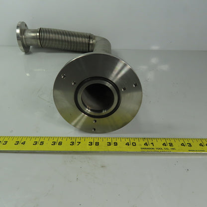 Fanuc C1000 44mm ID Flanged 90° Stainless Steel Cooling Duct Tube W/Bellows