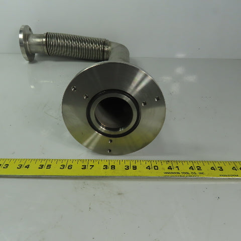 Fanuc C1000 44mm ID Flanged 90° Stainless Steel Cooling Duct Tube W/Bellows