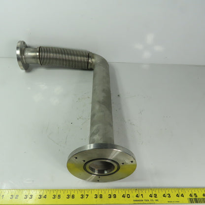 Fanuc C1000 44mm ID Flanged 90° Stainless Steel Cooling Duct Tube W/Bellows