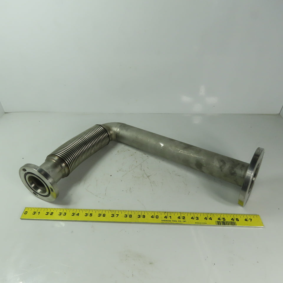 Fanuc C1000 44mm ID Flanged 90° Stainless Steel Cooling Duct Tube W/Bellows