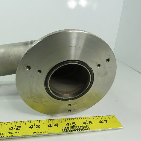 Fanuc C1000 61mm ID Flanged 90° Stainless Steel Cooling Duct Tube W/Bellows