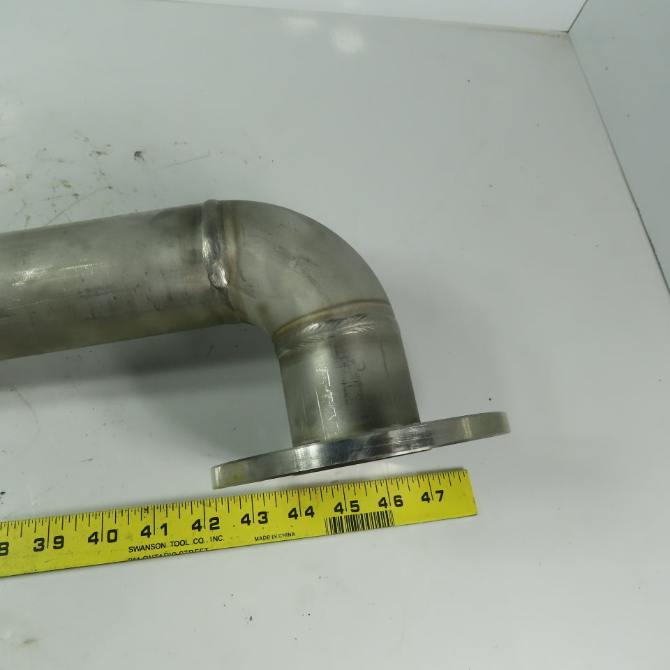 Fanuc C1000 61mm ID Flanged 90° Stainless Steel Cooling Duct Tube W/Bellows