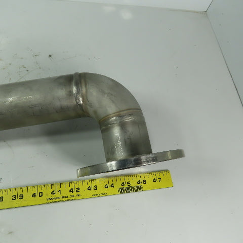 Fanuc C1000 61mm ID Flanged 90° Stainless Steel Cooling Duct Tube W/Bellows