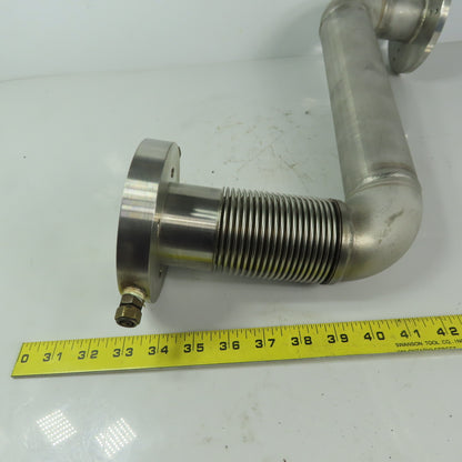 Fanuc C1000 61mm ID Flanged 90° Stainless Steel Cooling Duct Tube W/Bellows