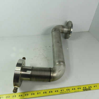 Fanuc C1000 61mm ID Flanged 90° Stainless Steel Cooling Duct Tube W/Bellows