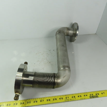 Fanuc C1000 61mm ID Flanged 90° Stainless Steel Cooling Duct Tube W/Bellows