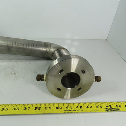 Fanuc C1000 61mm ID Flanged 90° Stainless Steel Cooling Duct Tube W/Bellows