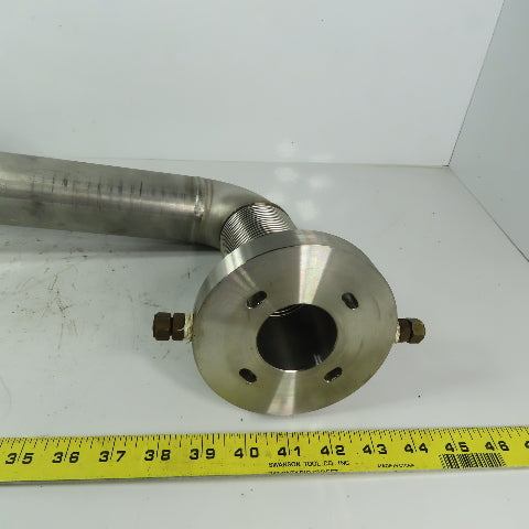Fanuc C1000 61mm ID Flanged 90° Stainless Steel Cooling Duct Tube W/Bellows