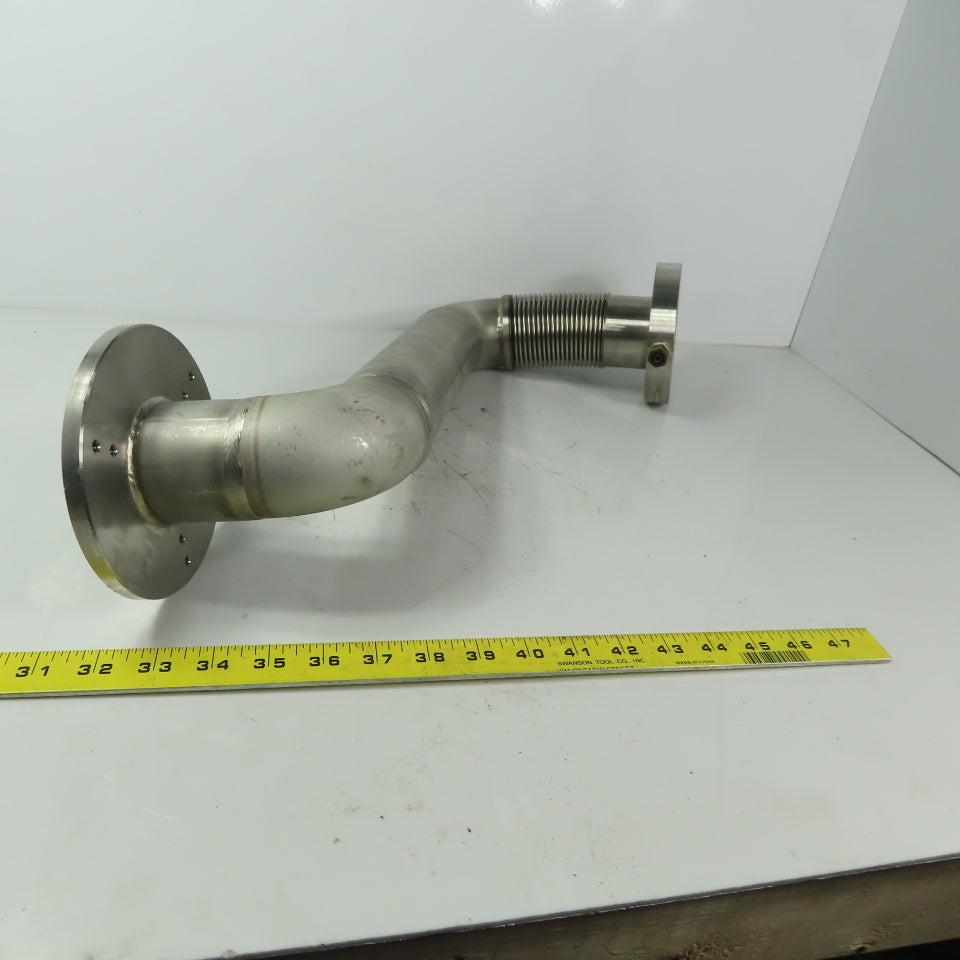 Fanuc C1000 61mm ID Flanged 90° Stainless Steel Cooling Duct Tube W/Bellows