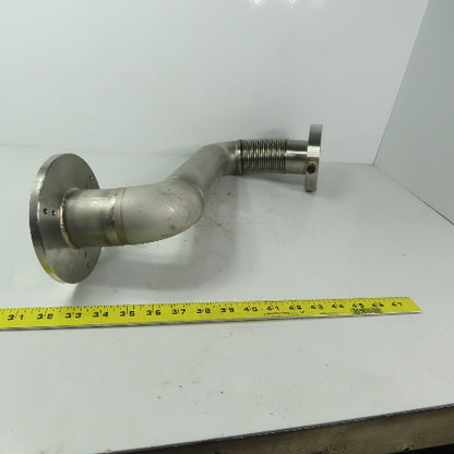 Fanuc C1000 61mm ID Flanged 90° Stainless Steel Cooling Duct Tube W/Bellows