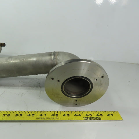 Fanuc C1000 61mm ID Flanged 90° Stainless Steel Cooling Duct Tube W/Bellows