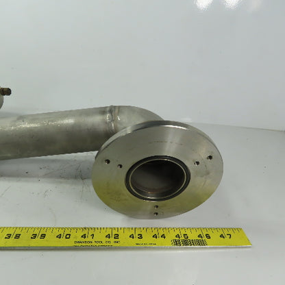 Fanuc C1000 61mm ID Flanged 90° Stainless Steel Cooling Duct Tube W/Bellows