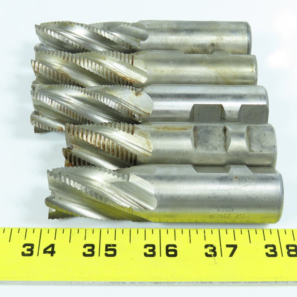 Resharpened 1" Square End Mill 5 Flute 1" Shank Lot of 5