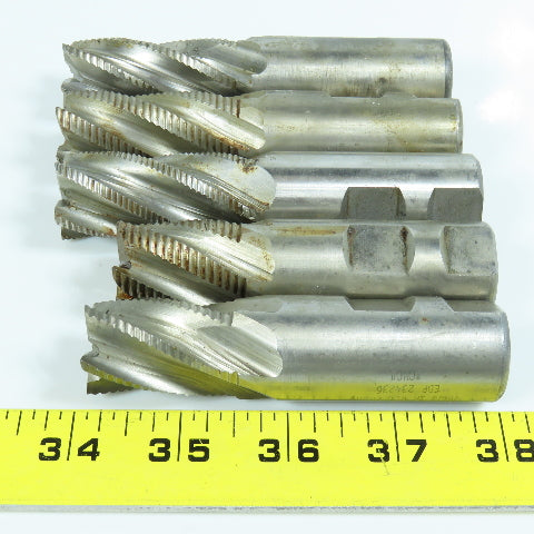 Resharpened 1" Square End Mill 5 Flute 1" Shank Lot of 5