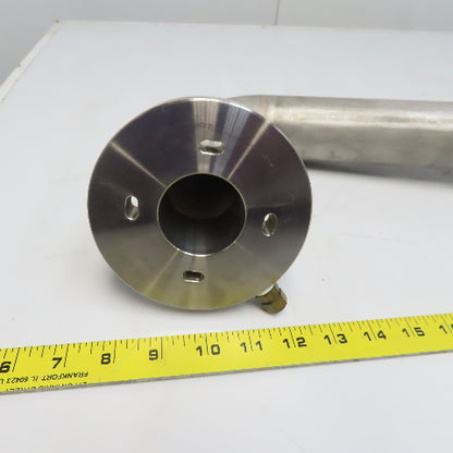 Fanuc C1000 61mm ID Flanged 90° Stainless Steel Cooling Duct Tube W/Bellows