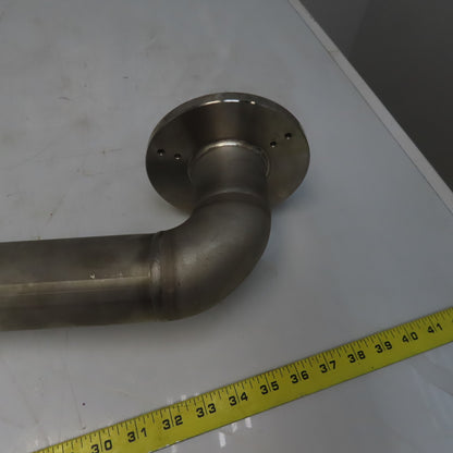 Fanuc C1000 61mm ID Flanged 90° Stainless Steel Cooling Duct Tube W/Bellows