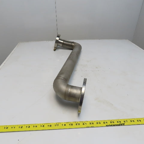 Fanuc C1000 61mm ID Flanged 90° Stainless Steel Cooling Duct Tube W/Bellows