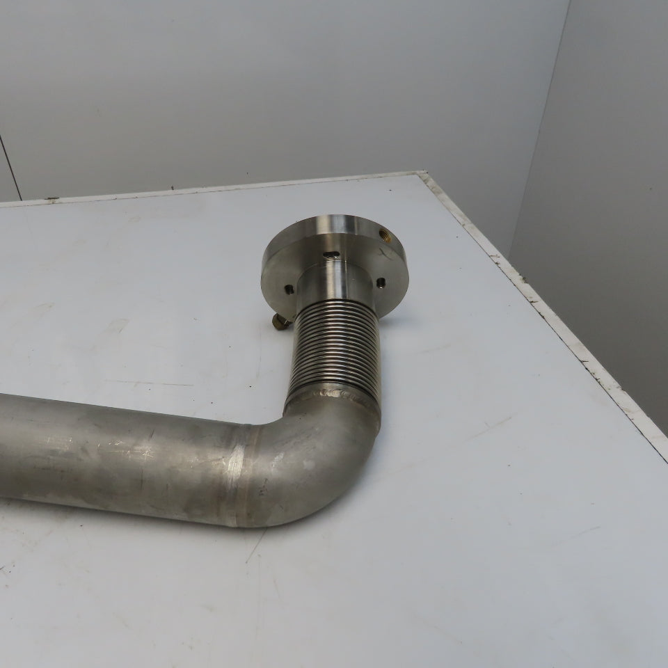 Fanuc C1000 61mm ID Flanged 90° Stainless Steel Cooling Duct Tube W/Bellows