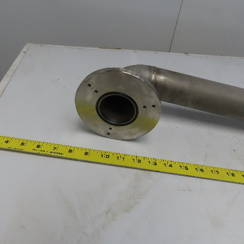 Fanuc C1000 61mm ID Flanged 90° Stainless Steel Cooling Duct Tube W/Bellows