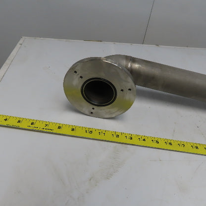 Fanuc C1000 61mm ID Flanged 90° Stainless Steel Cooling Duct Tube W/Bellows
