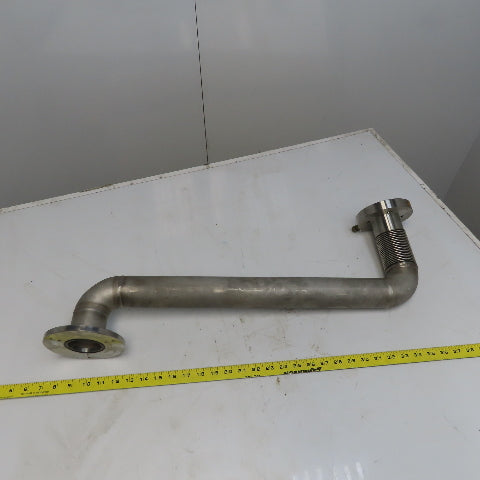 Fanuc C1000 61mm ID Flanged 90° Stainless Steel Cooling Duct Tube W/Bellows