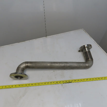 Fanuc C1000 61mm ID Flanged 90° Stainless Steel Cooling Duct Tube W/Bellows