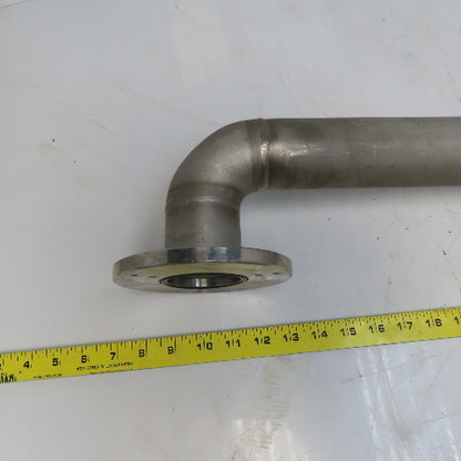 Fanuc C1000 61mm ID Flanged 90° Stainless Steel Cooling Duct Tube W/Bellows