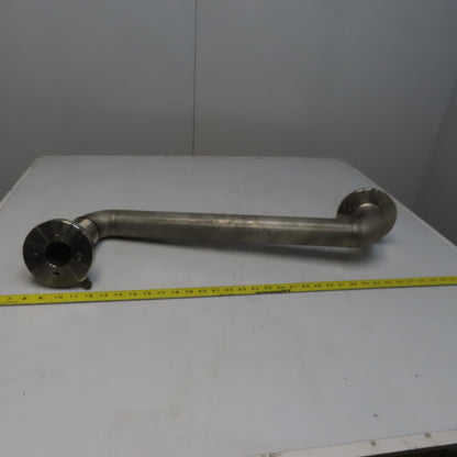 Fanuc C1000 61mm ID Flanged 90° Stainless Steel Cooling Duct Tube W/Bellows
