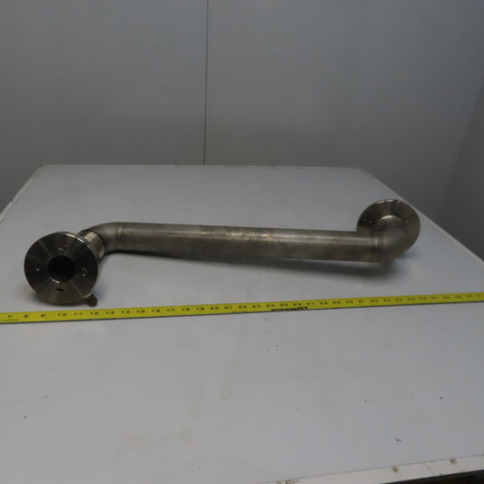 Fanuc C1000 61mm ID Flanged 90° Stainless Steel Cooling Duct Tube W/Bellows