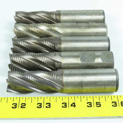 Resharpened 1" Square End Mill 5 Flute 1" Shank Lot of 5