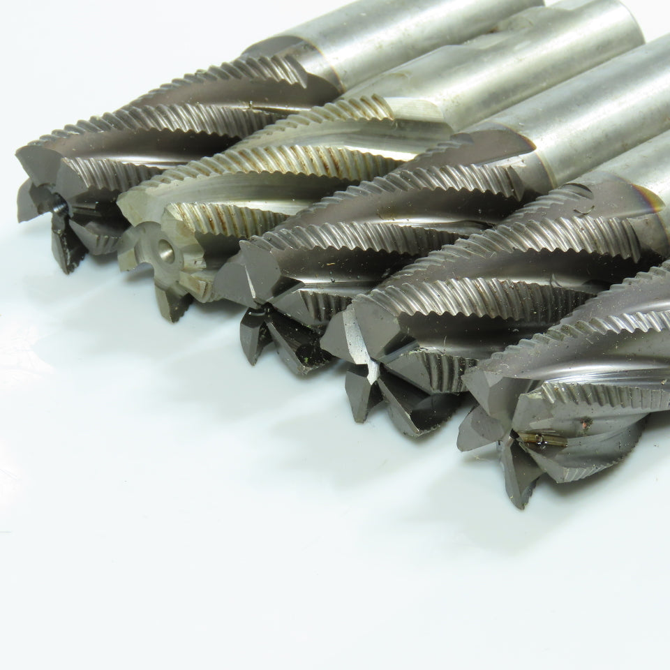 Resharpened 1" Square End Mill 5 Flute 1" Shank Lot of 5