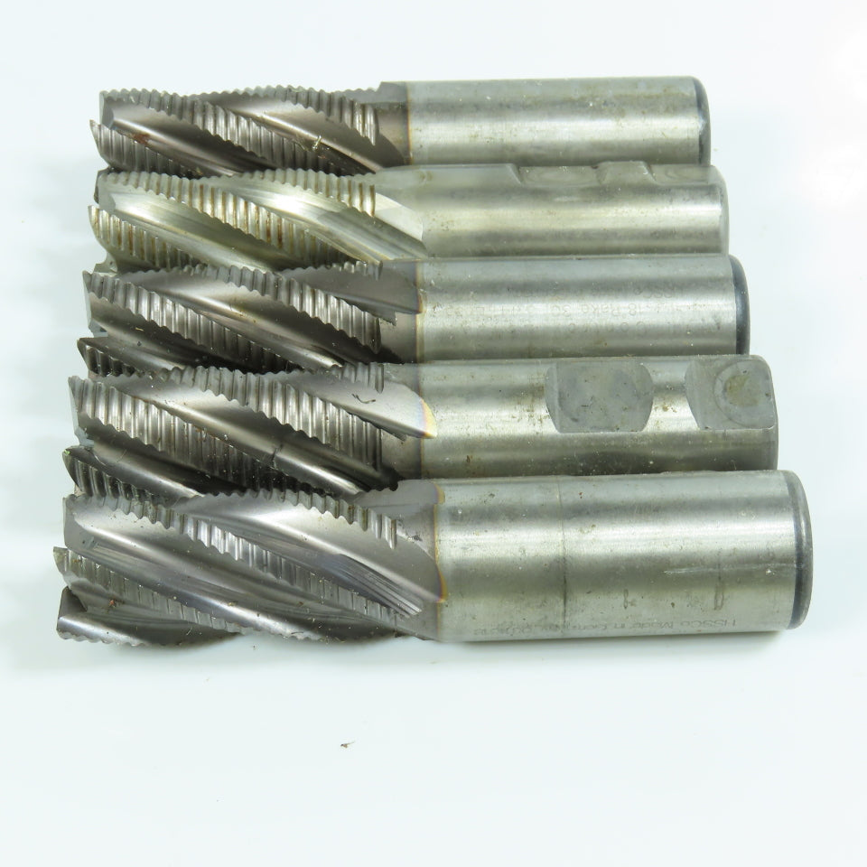 Resharpened 1" Square End Mill 5 Flute 1" Shank Lot of 5