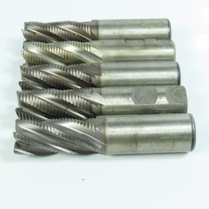 Resharpened 1" Square End Mill 5 Flute 1" Shank Lot of 5
