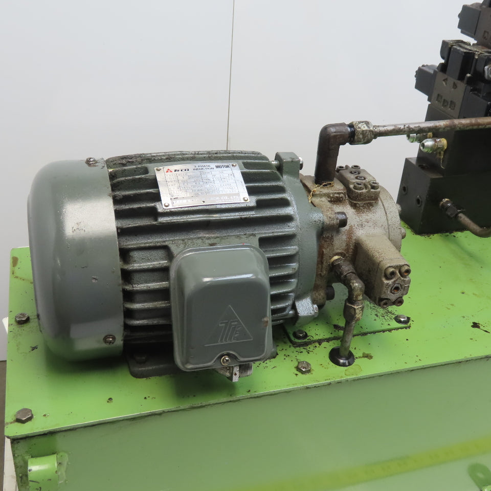 2HP 19 Gallon Hydraulic Power Unit 220/380V 50Hz 3Ph W/Valves VK1F-1AM-2401 Pump