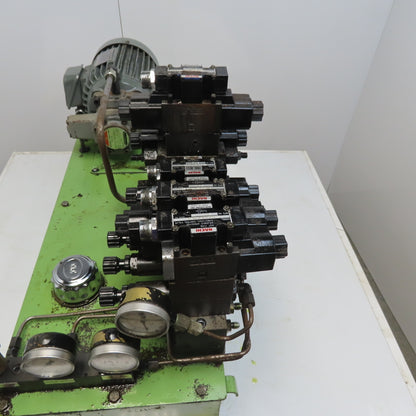 2HP 19 Gallon Hydraulic Power Unit 220/380V 50Hz 3Ph W/Valves VK1F-1AM-2401 Pump
